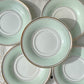 Service à thé/café vintage en porcelaine blanche verte fleurie SALINS made in France 