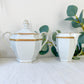 Service à café vintage en porcelaine blanche doré Epiag czechoslovakia