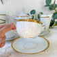 Service à café vintage en porcelaine blanche doré Epiag czechoslovakia