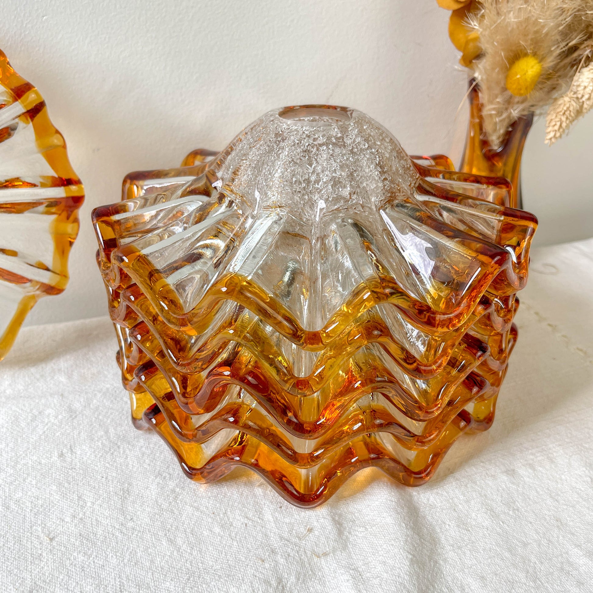 Suspension baladeuse abat-jour en verre Murano vintage – Lumière douce – Personnalisable