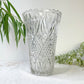 Vase vintage en verre motif géométrique