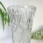 Vase vintage en verre motif géométrique