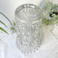Vase vintage en verre motif géométrique