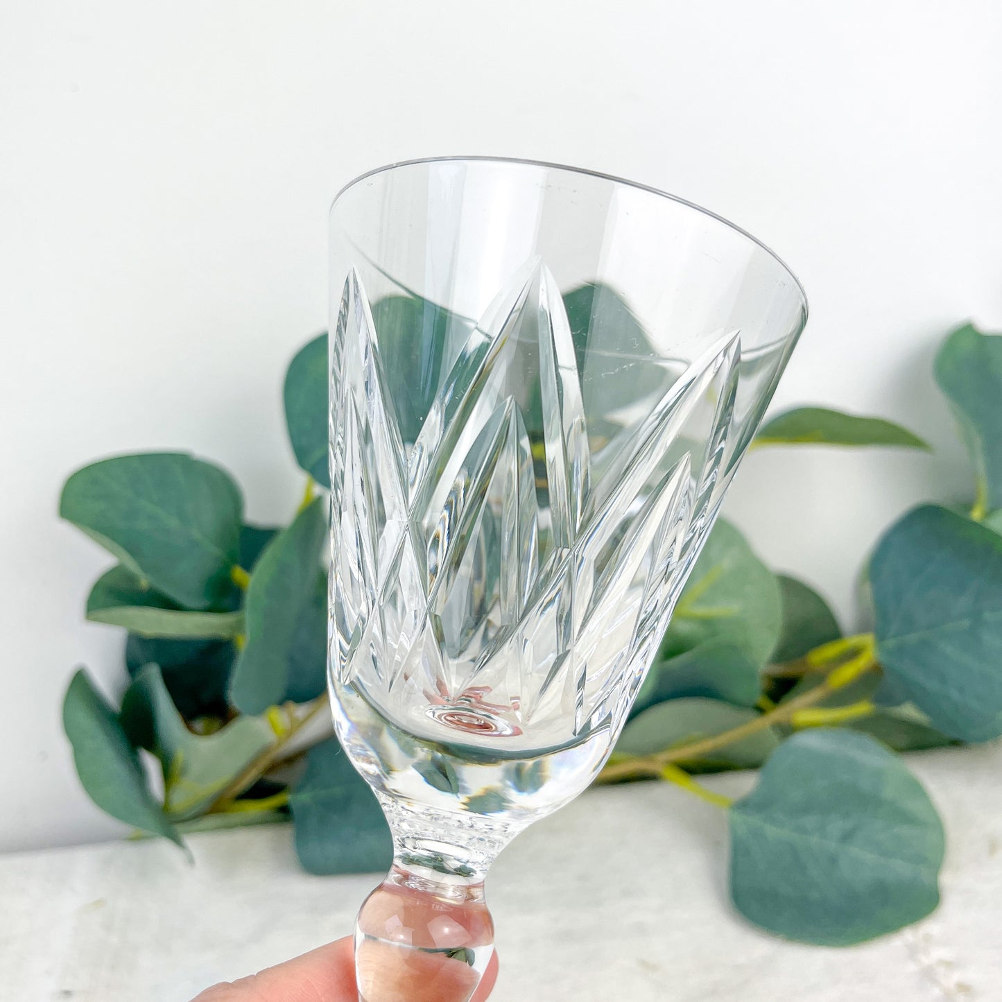 5 Verres à Eau York – Cristal Ciselé Stuart – Vintage Luxe