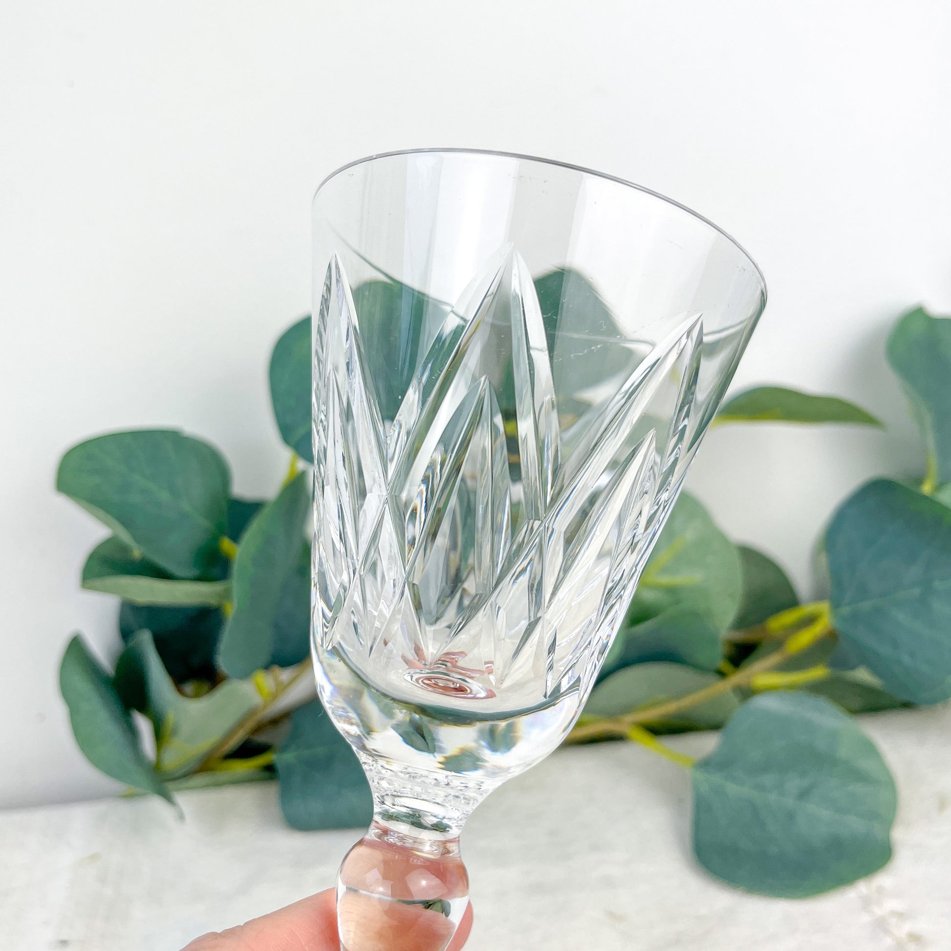 5 Verres à Eau York – Cristal Ciselé Stuart – Vintage Luxe