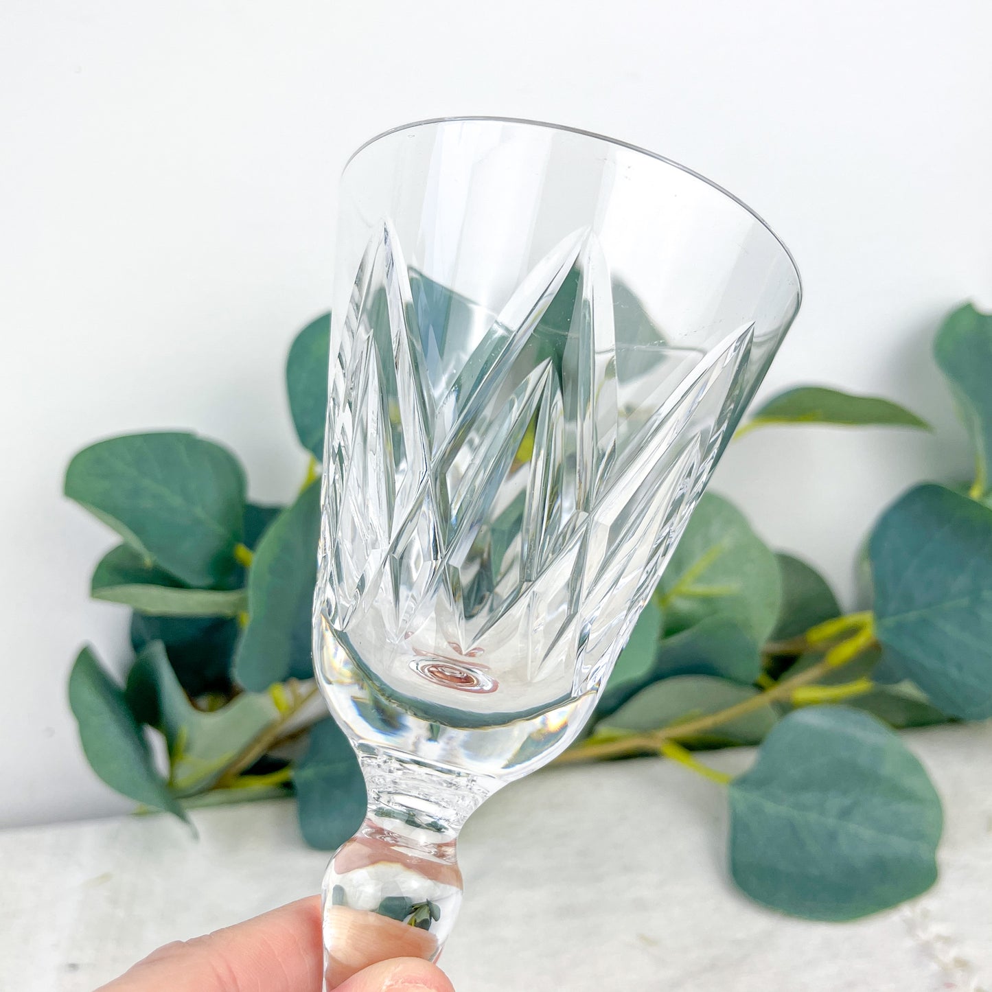 5 Verres à Eau York – Cristal Ciselé Stuart – Vintage Luxe