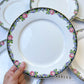 7 Assiettes plates en Porcelaine opaque DIGOIN motif fleuris 3984