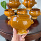 6 Bols à soupe à l'oignon en grès émaillé ocre
