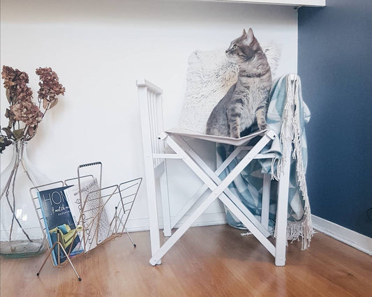 Vintage white wooden folding chair