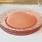 6 Assiettes plates Luminarc modèle ROSALINE en verre dépression rose - violn.fr