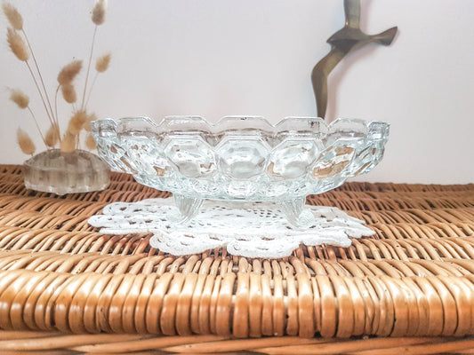 Vintage molded glass fruit bowl