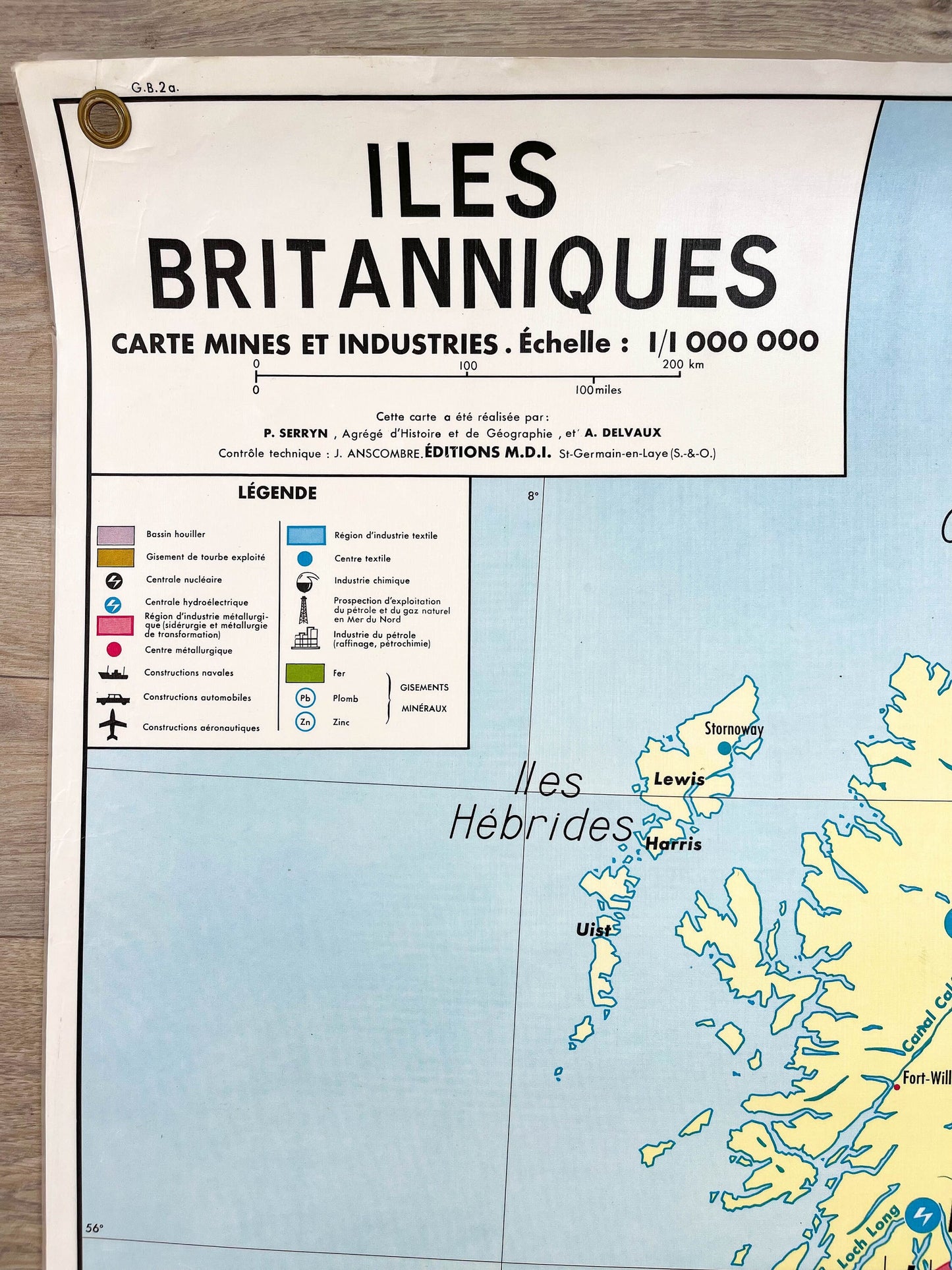 Carte Scolaire vintage BENELUX / Les îles BRITANNIQUES MDI Année 1968 - violn.fr