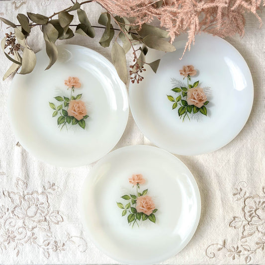 3 Petites assiettes ARCOPAL fleuris - violn.fr