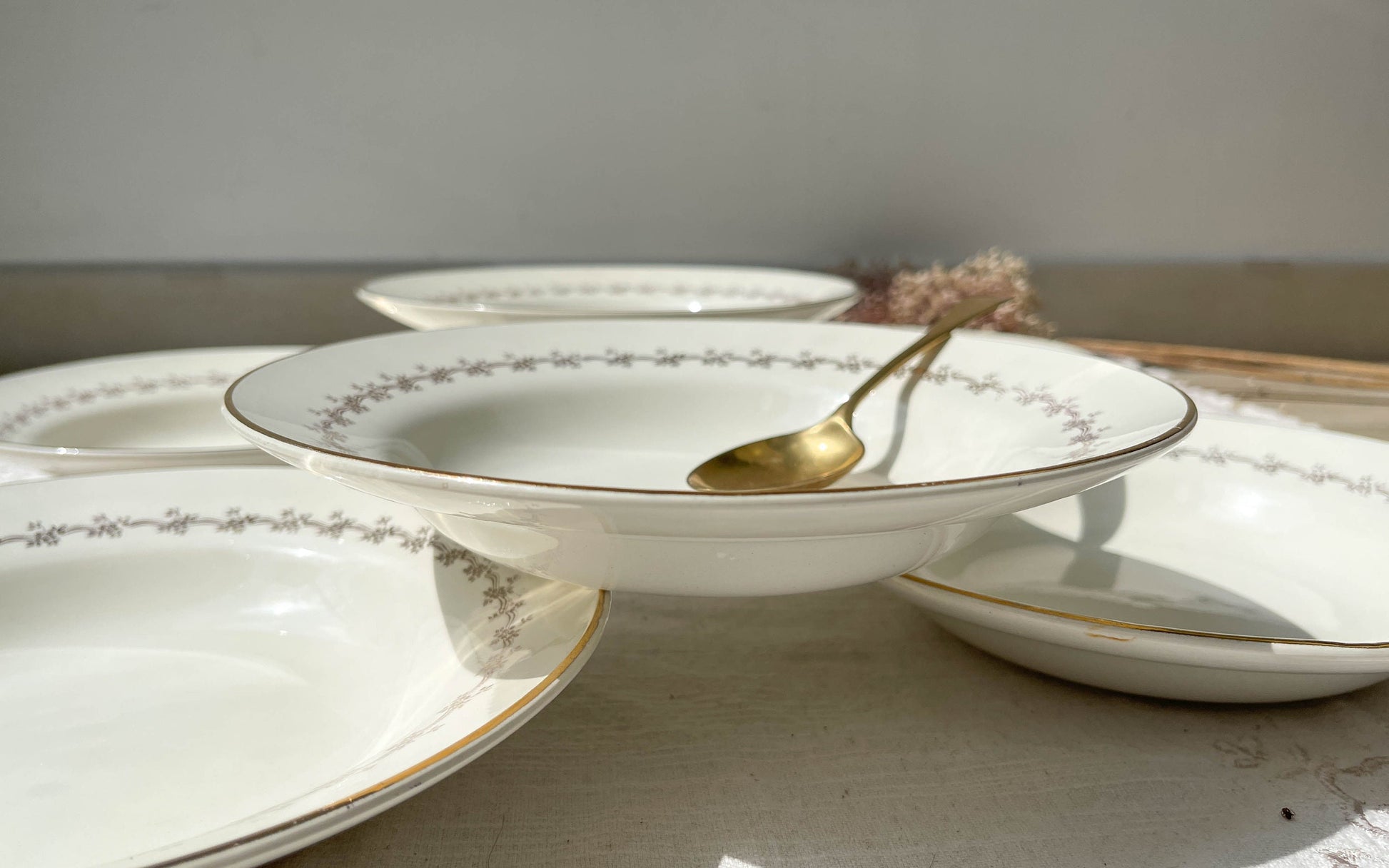 6 Assiettes creuses en porcelaine opaque DIGOIN modèle SUZY - violn.fr