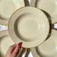 5 Assiettes creuses en grès beige Tulowice Poland 1970 - violn.fr